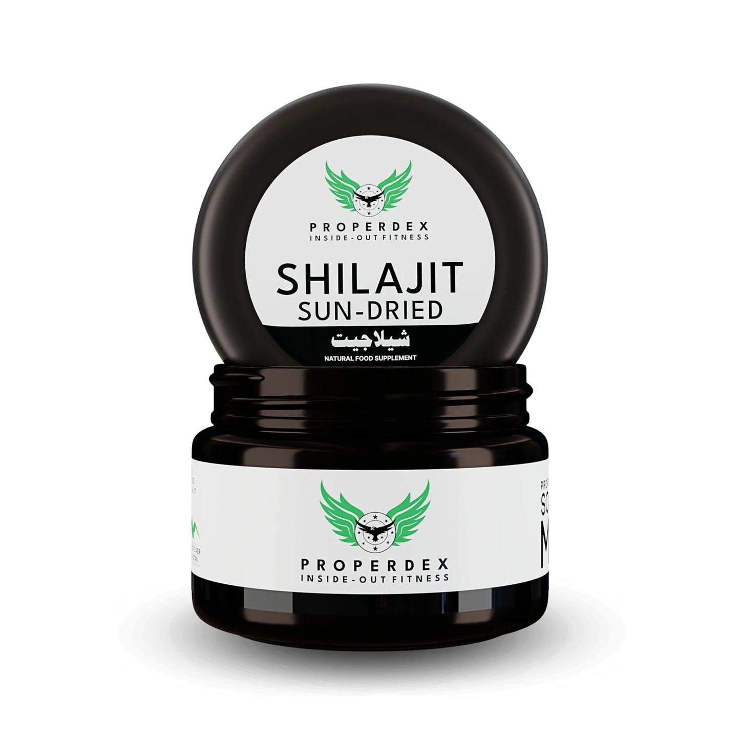 Sun-dried Shilajit 15g jar, black resin Gold-graded purest form of Himalayas. 